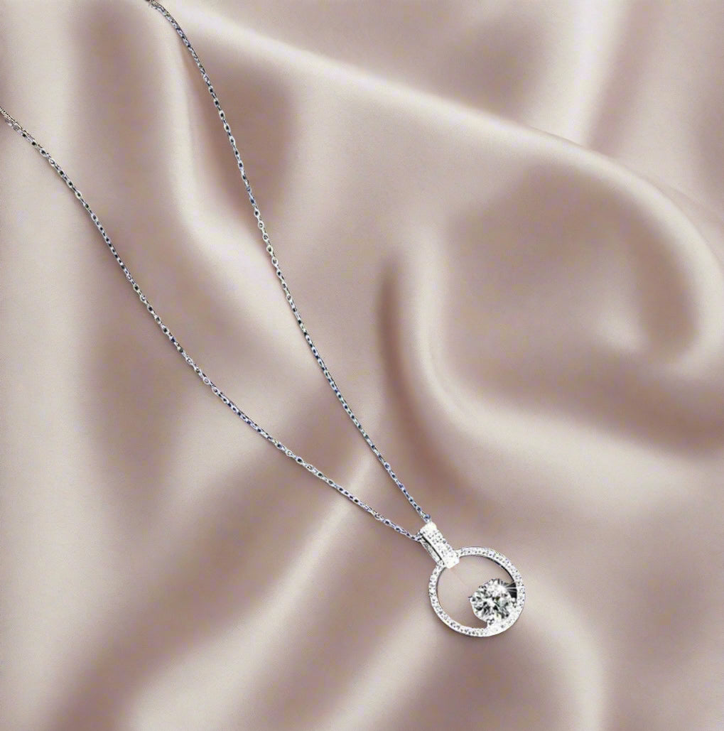 1.0 Ct Moissanite Circle Pendant