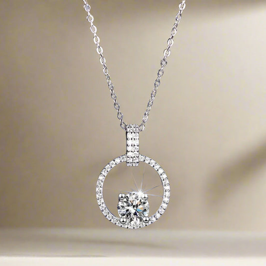 1.0 Ct Moissanite Circle Pendant