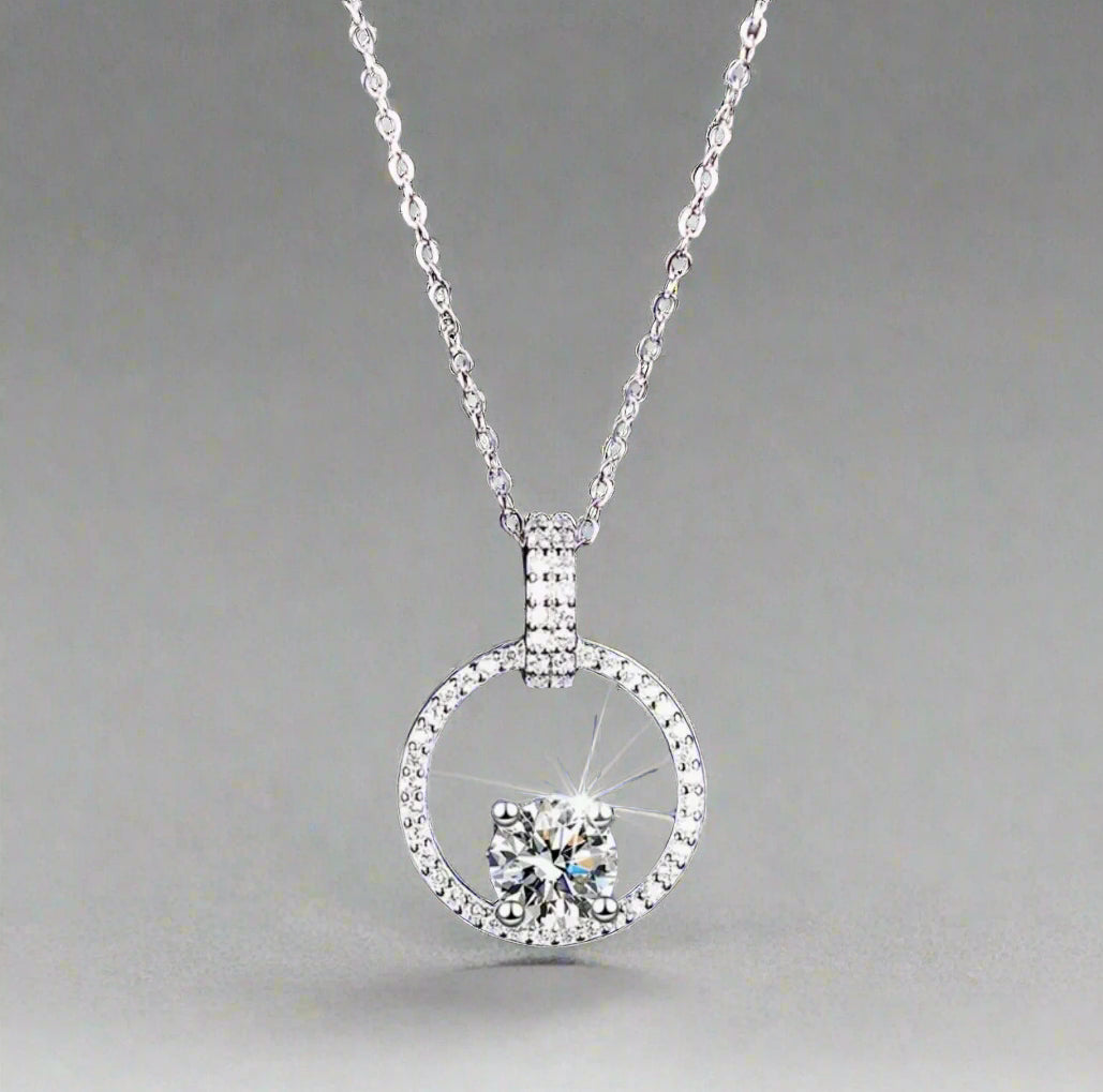 1.0 Ct Moissanite Circle Pendant