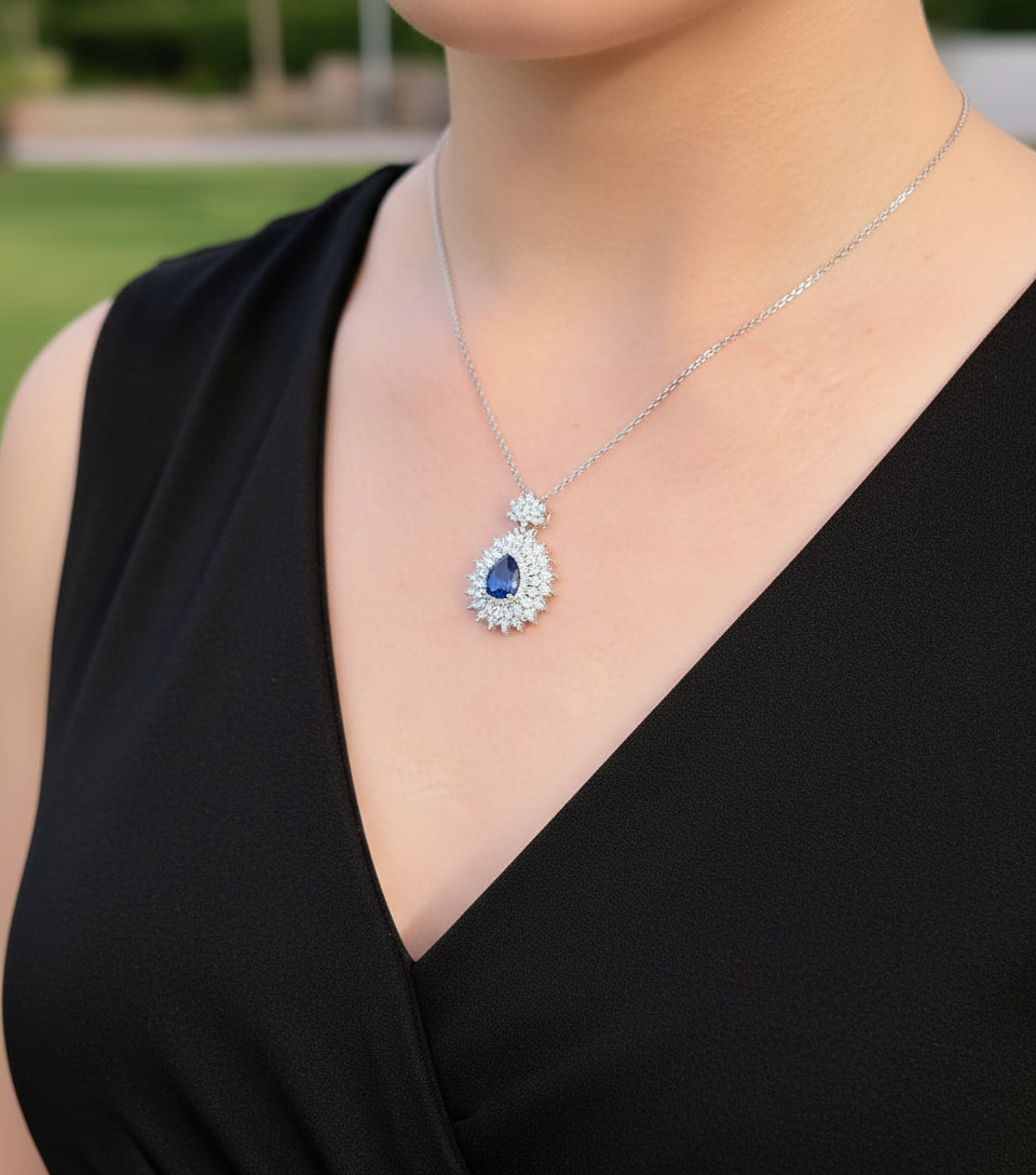 Blue Sky Sapphires Moissanite Necklace