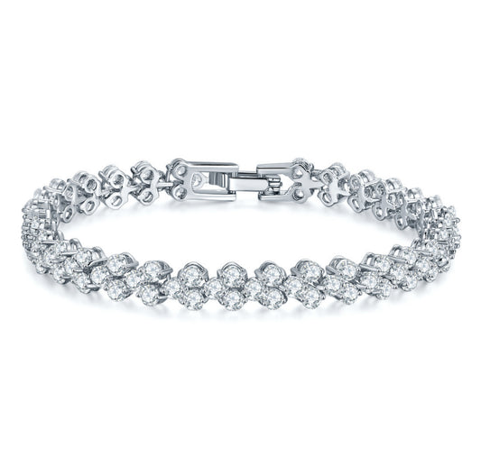 Moissanite Heart Bracelet / 925 Sterling Silver
