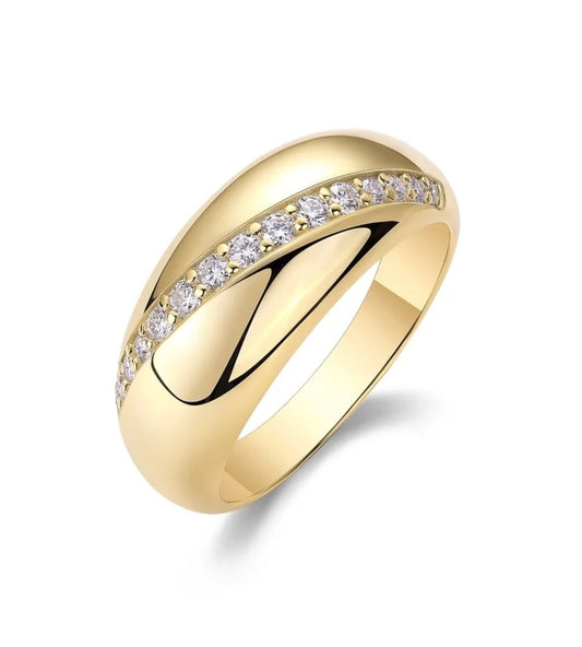 Yellow Gold Moissanite Ring