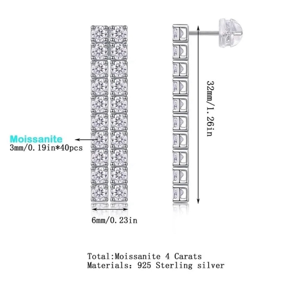 Tennis Moissanite Earring