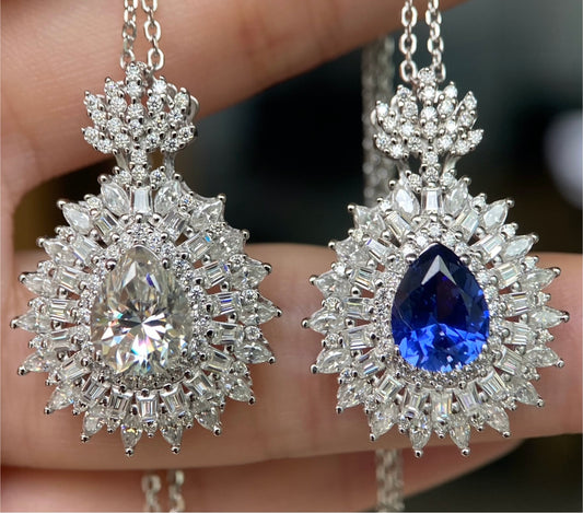 Sky Sapphires Moissanite Necklace