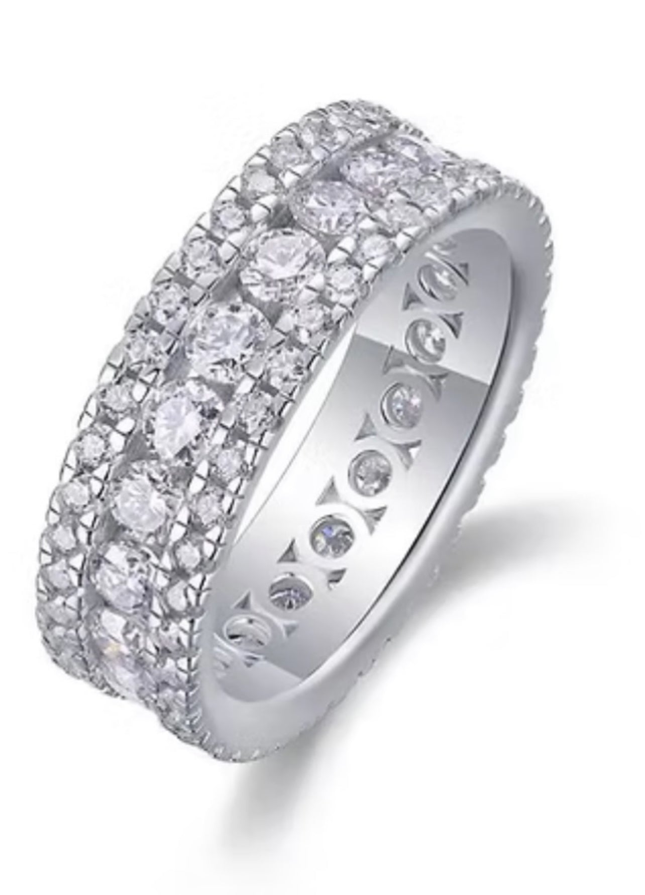 Moissanite Eternity Wedding Band Ring