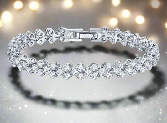 Moissanite Heart Bracelet / 925 Sterling Silver
