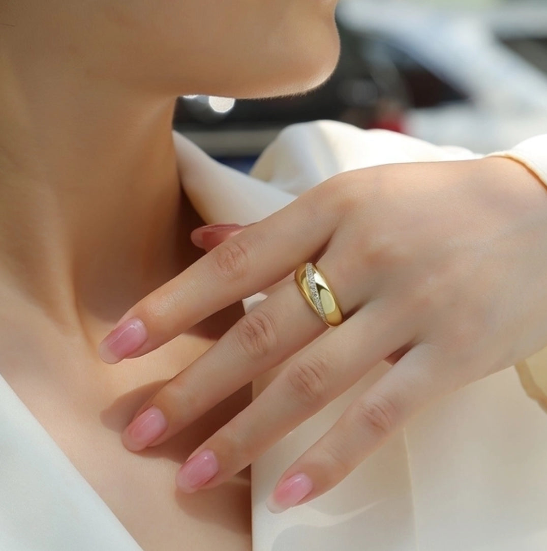 Yellow Gold Moissanite Ring