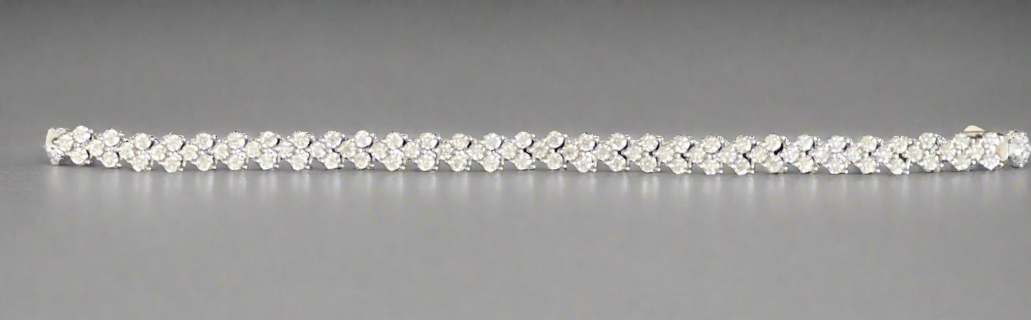 Moissanite Heart Bracelet / 925 Sterling Silver