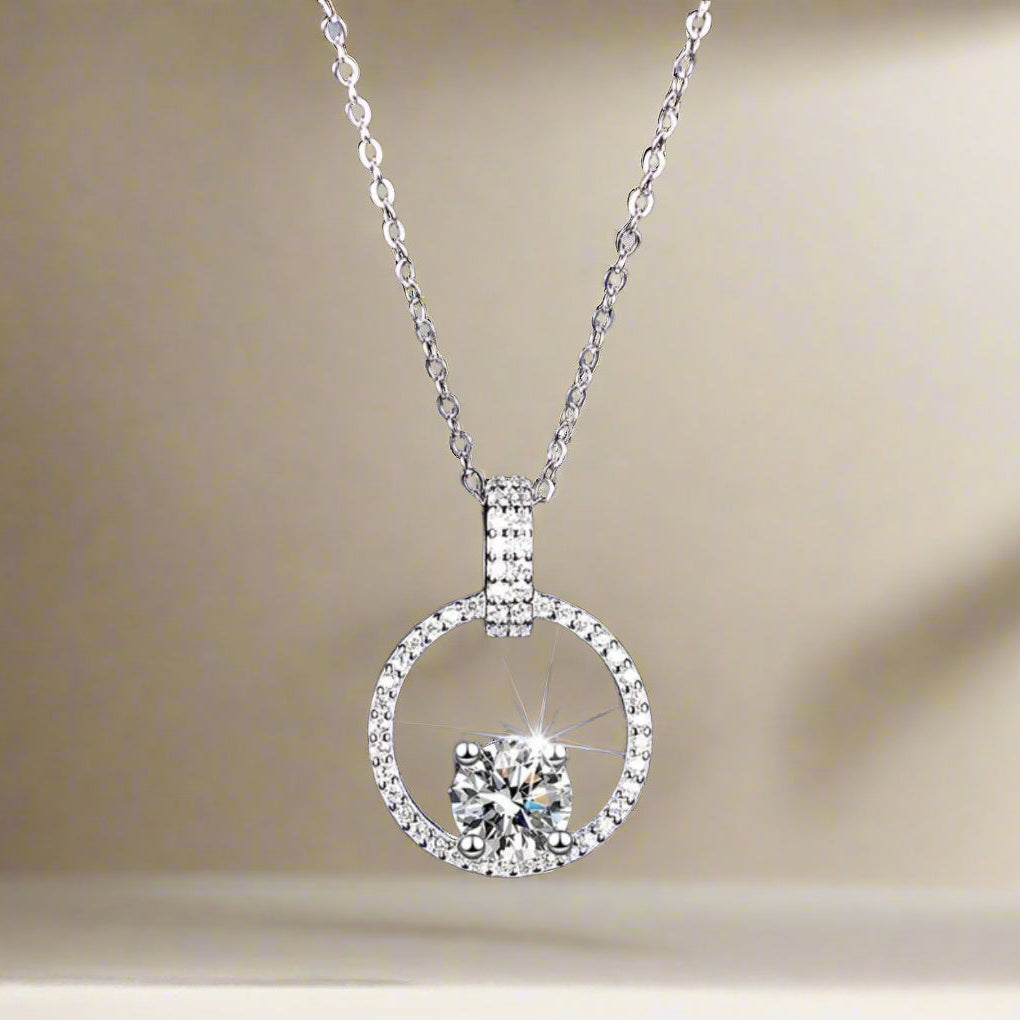 1.0 Ct Moissanite Circle Pendant