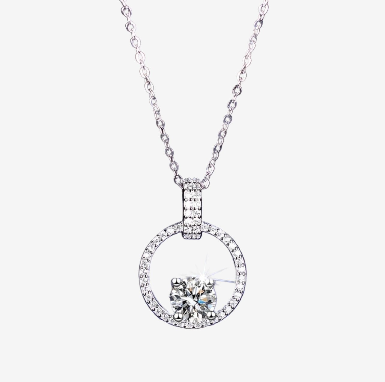 1.0 Ct Moissanite Circle Pendant