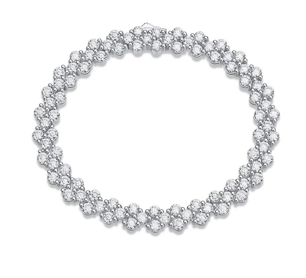 Moissanite Heart Bracelet / 925 Sterling Silver