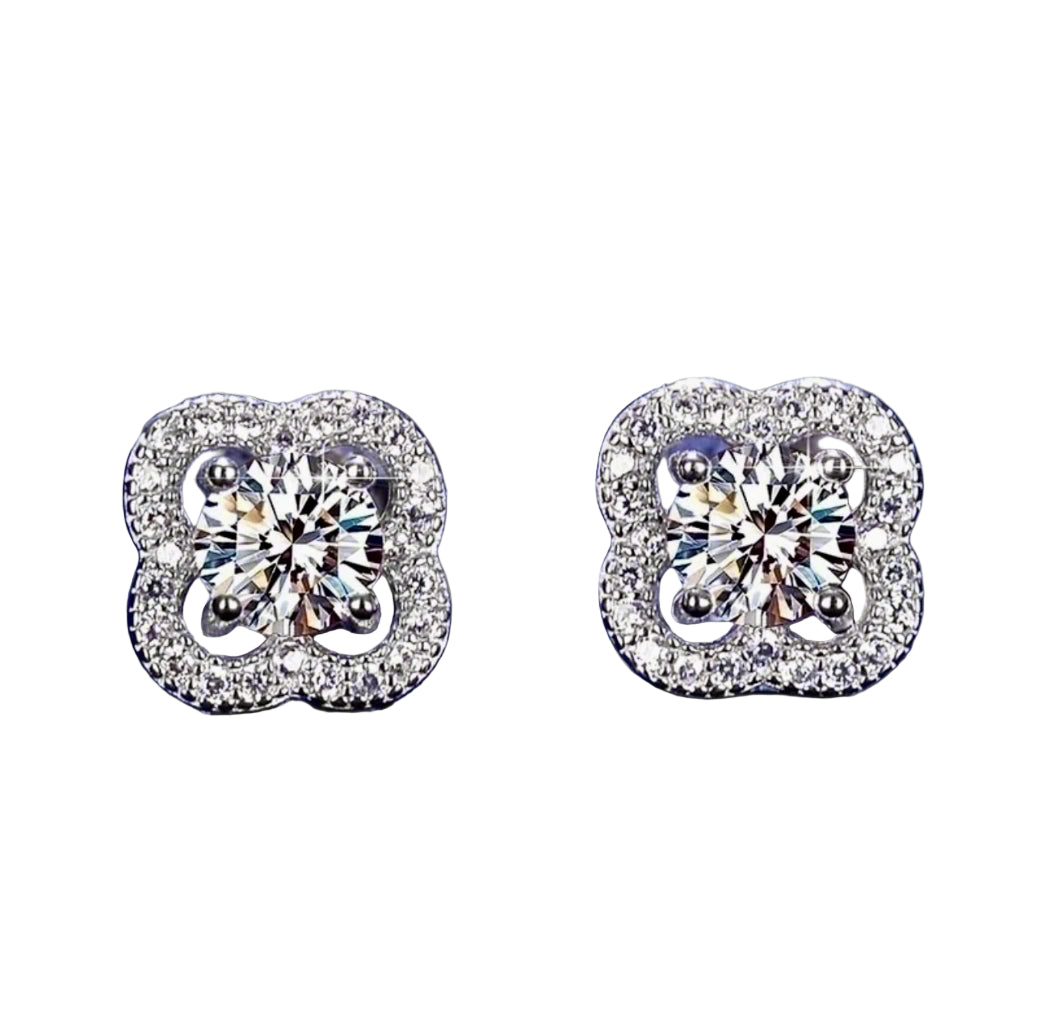 Moissanite Flower Earring