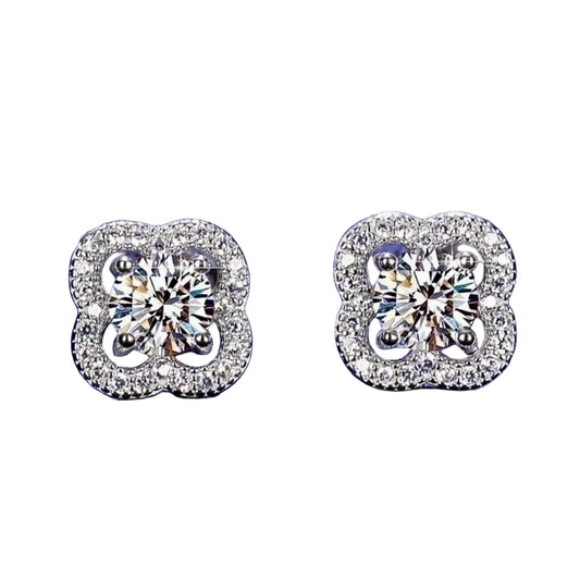 Moissanite Flower Earring