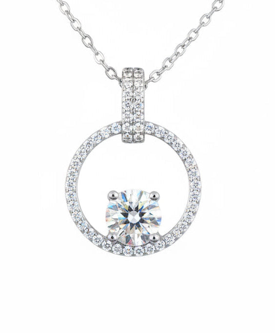 1.0 Ct Moissanite Circle Pendant