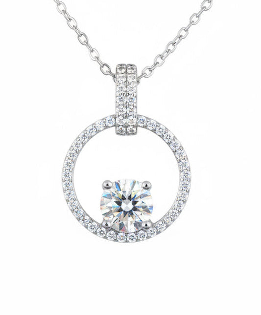 1.0 Ct Moissanite Circle Pendant