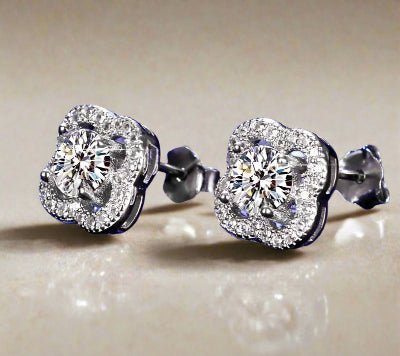 Moissanite Flower Earring