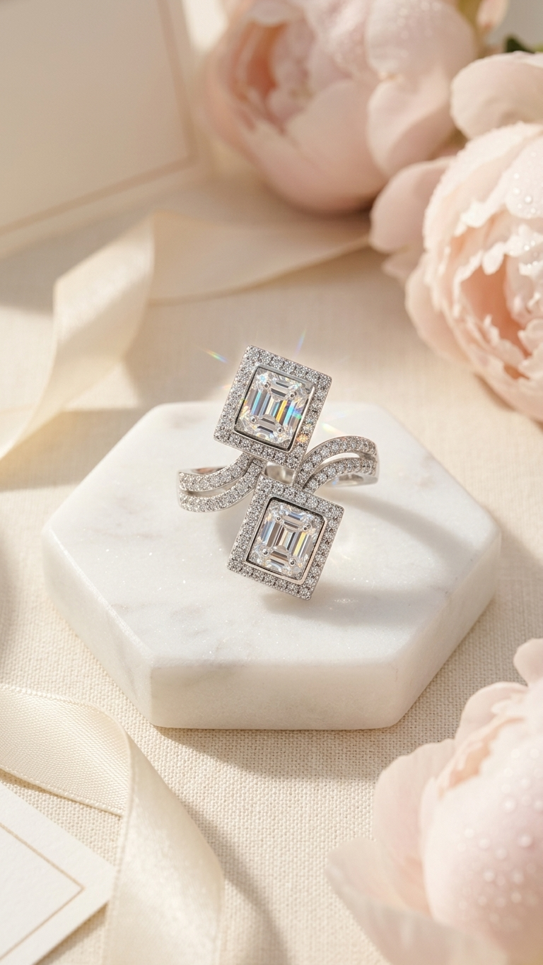 Double Halo Diamond Ring