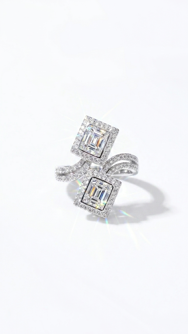 Double Halo Diamond Ring