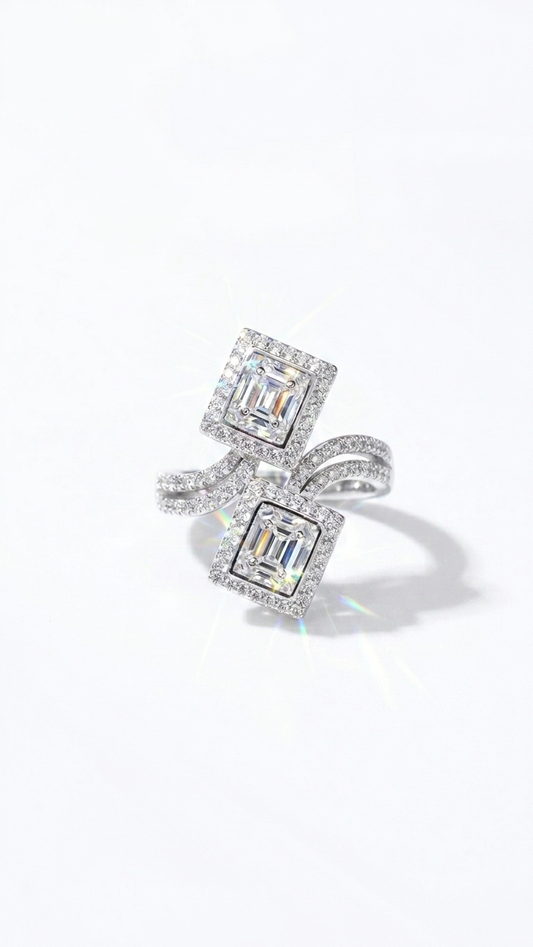 Double Halo Diamond Ring