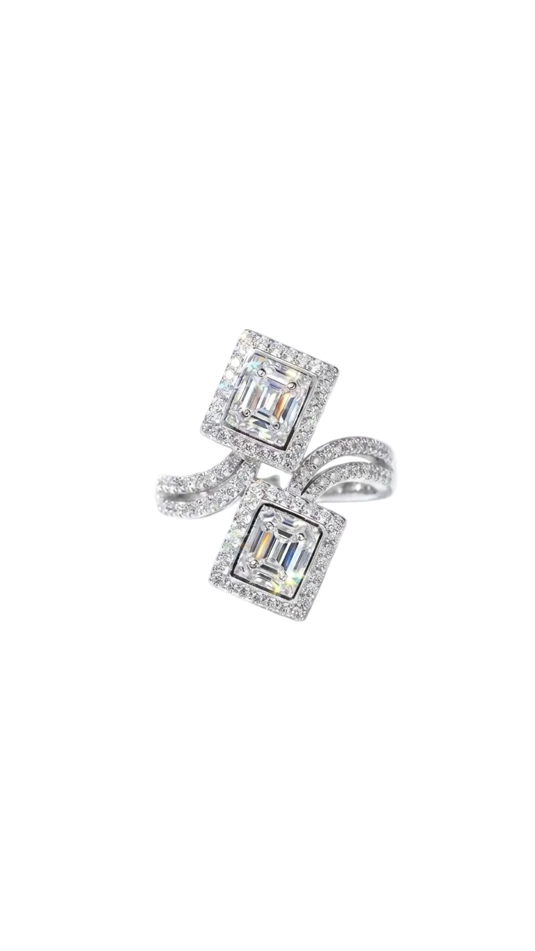 Double Halo Diamond Ring — HOPERAY Jewelry